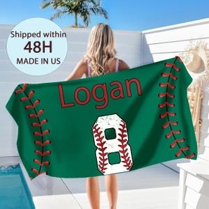 Custom Baseball team Beach Towel,Personalized Beach Towel For Kids,Beach Essentials For Vacation,Bachelor Party Swim Towel,Sport Player Gift