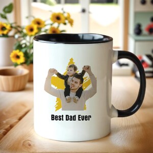 Custom Father&#39;s Day Photo Cup, Personalized Photo Dad Mug, Dad Mug with Picture, 1st Father&#39;s Day Gift, Dad Gift from Kid, New Dad Gift
