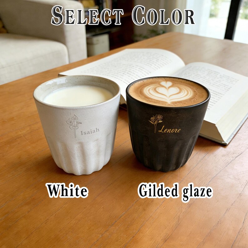 Custom Birthflower Mug For Mom, Personalized Mini Tumbler with Name, Handcrafted Ceramic Espresso Mug, Perfect Unique Mother's Day Present image 5