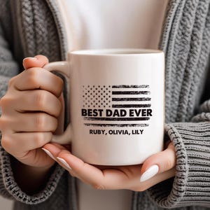 Personalized Dad Mug with Kids Names, Custom Dad Coffee Mug, Dad Mug with Names, 2025 Father's Day Gift, Best Dad Ever Gift, Husband Gift