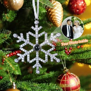 Personalized Christmas Photo Ornament, Custom Picture Projection Ornament, Memorial Ornament,  Couple Photo Gift, 2024 Christmas Favor