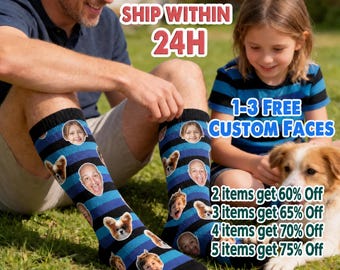 Custom Photo Socks for Dog Mom, Personalized Printed Socks with Your Own Photo, Novelty Socks Gift for Men, Funny Socks with Girl's Face