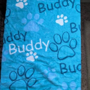 Personalized Dog Blanket with Name, Custom Name Blanket for Dog, Pet Memorial Blanket, Cat/Dog Name Gift for Pet Lover, New Puppy Gift image 6