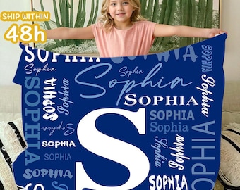 Personalized Name Blanket for Baby, Custom Baby Blanket, Toddler Blanket, Baby Boy Blanket with Name, Newborn Keepsake, New Baby Gift