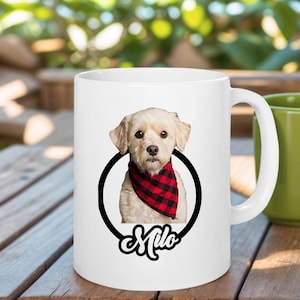 Custom Pet Photo Mug, Personalized Pet Mug with Photo, Pet Portrait Coffee Mug, Cat Mug, Dog Mug, Pet Memorial Gift, Dog Mom/Dad Gift