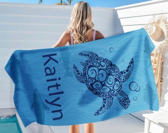 Personalized Kids Beach Towels – Custom Name Microfiber Quick-Dry Towels For Boys & Girls, Summer Gifts - View #4