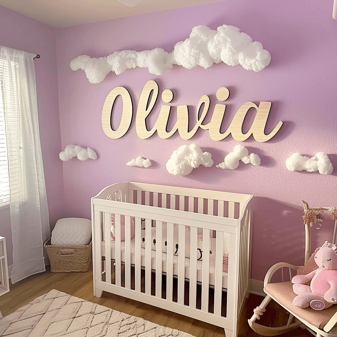 Personalized Kid Name Wooden Sign, Custom Baby Name Sign, Wooden ...