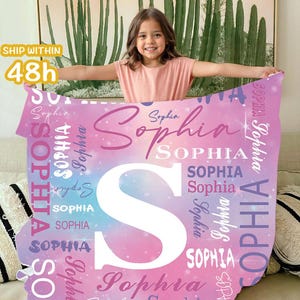 Custom Baby Name Blanket, Personalized Baby Blanket with Name, Swaddle Blanket, Baby Girl Blanket, Newborn Keepsake, Baby Shower Gift