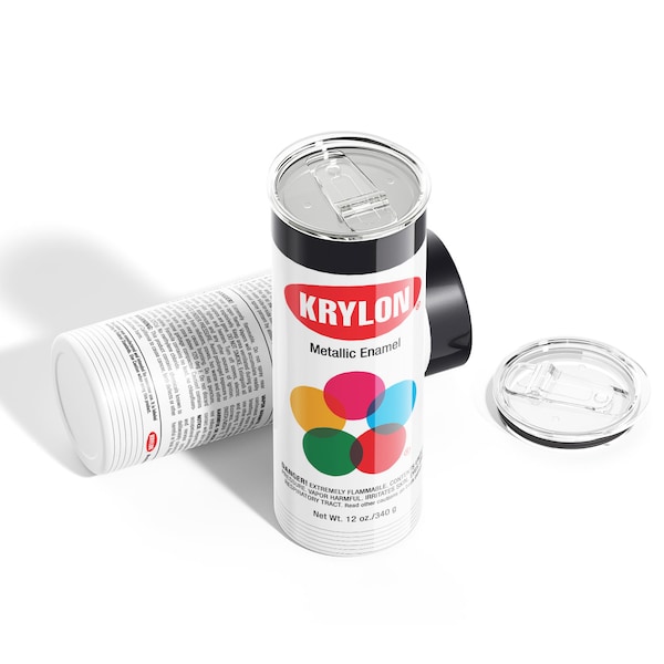 Black Vintage Krylon Spray Paint Digital File for Sublimation Tumblers, Digital Tumbler Wrap 20oz Skinny Tumbler Wrap Download