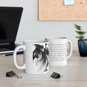 Ceramiczny kubek z motywem księcia i księżniczki wróżek, prezent z bajki (11 uncji, 15 uncji)