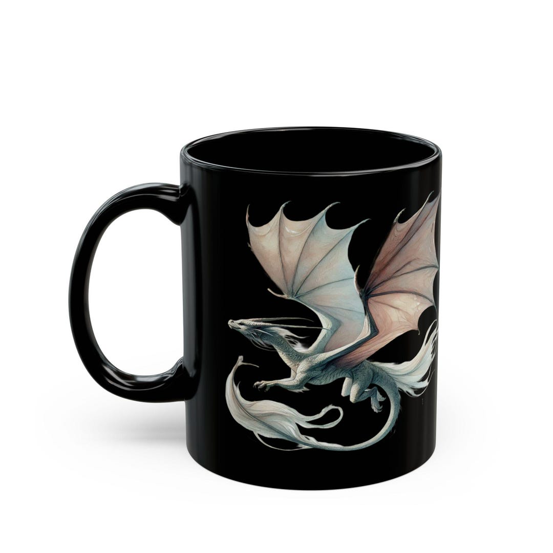 Dragon Coffee Mug, Fantasy Art, Black Ceramic Mug (11oz) - Etsy