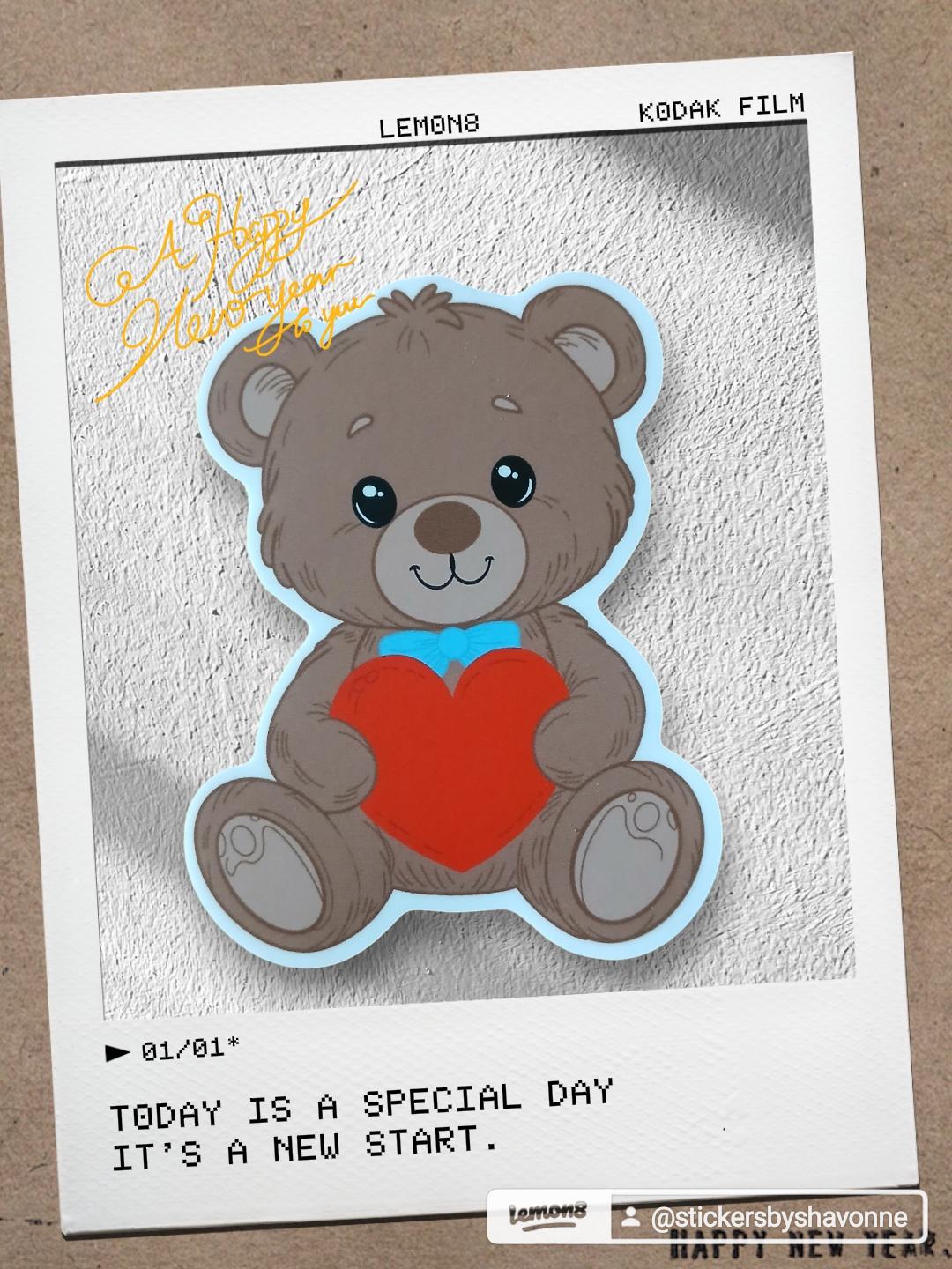 Teddy Bear Sticker - Etsy
