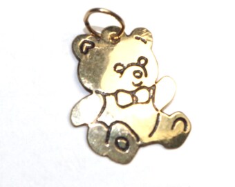 Vintage 14k Solid Gold Bear Charm, Panda Option