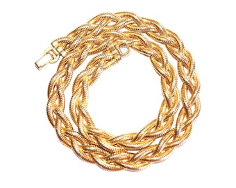 Vintage 12K Gold Filled Thick Snake Twisted Chain  16.5" Choker, Forstner CO.