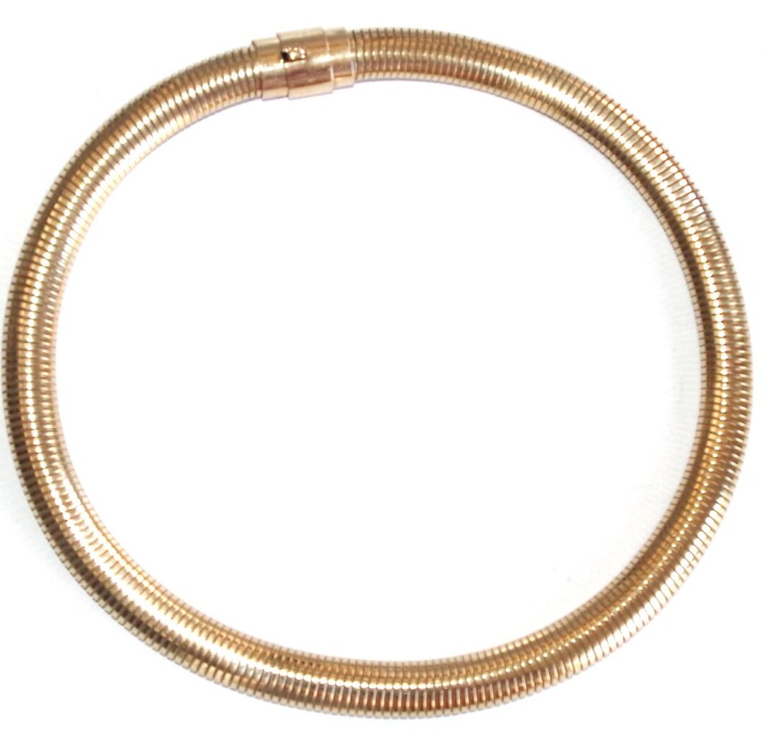 Vintage 12K Gold Filled Thick Omega Snake Chain 15.5
