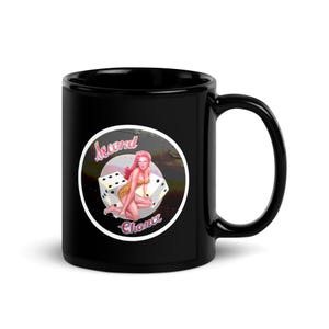 Bomber Girl Nose art Second Chance, History Gifts For Him Gifts on Mug, WW2 D-Day Gifts, World War 2 Gifts, WW2 Coffee Mug, Black Glossy Mug