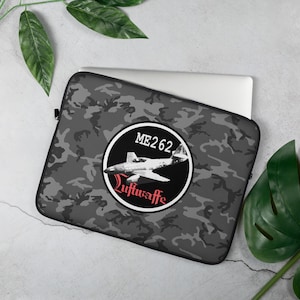 Laptop Sleeve 15 inch, Luftwaffe, me262, History Gifts For Him Gifts, World War 2 Gifts