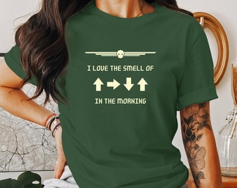 Me encanta el olor del napalm por la mañana, camiseta unisex, camiseta para juegos,