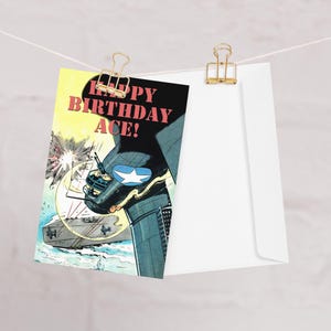 Marina de EE. UU., Feliz cumpleaños Ace, Cumpleaños de la Segunda Guerra Mundial, Tarjeta de felicitación, Tarjeta para abuelo, Tarjeta para papá, Tarjeta para esposo, Tarjeta para hijo,