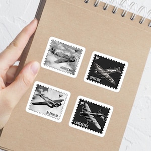RAF WW2 planes, bombers, spitfire, Stamp like Bubble-free stickers
