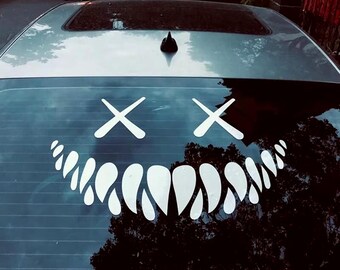 Car Window Decal Popular Halloween Devil Smiley Reflective Sticker Rear Windshield Car Decoration Accessories