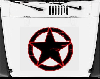 Big Stickers Cars Army Star Decal for Jeep Sticker Large Vinyl Military Graphic Sticker for Most Vehicles,Outline Star.