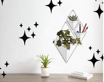 Retro Starburst Vinyl Wall Decals, Kids Room, Nursery, Gold Stars, Stars, Shapes.