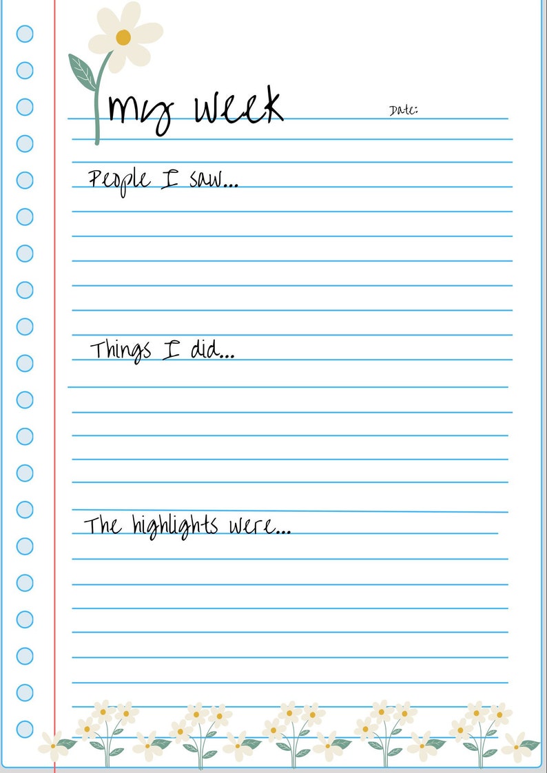 Simple Weekly Reflection Digital Journal - Etsy