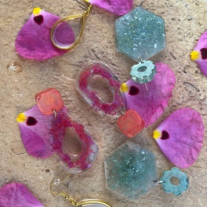Custom made resin earrings