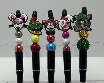 Hand Beaded Pens - Scary Robot Friends 2