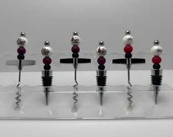 Hand Beaded Pens - Wine Stopper/Corkscrew