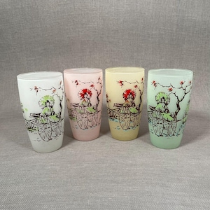50s Frosted Glasses - Etsy