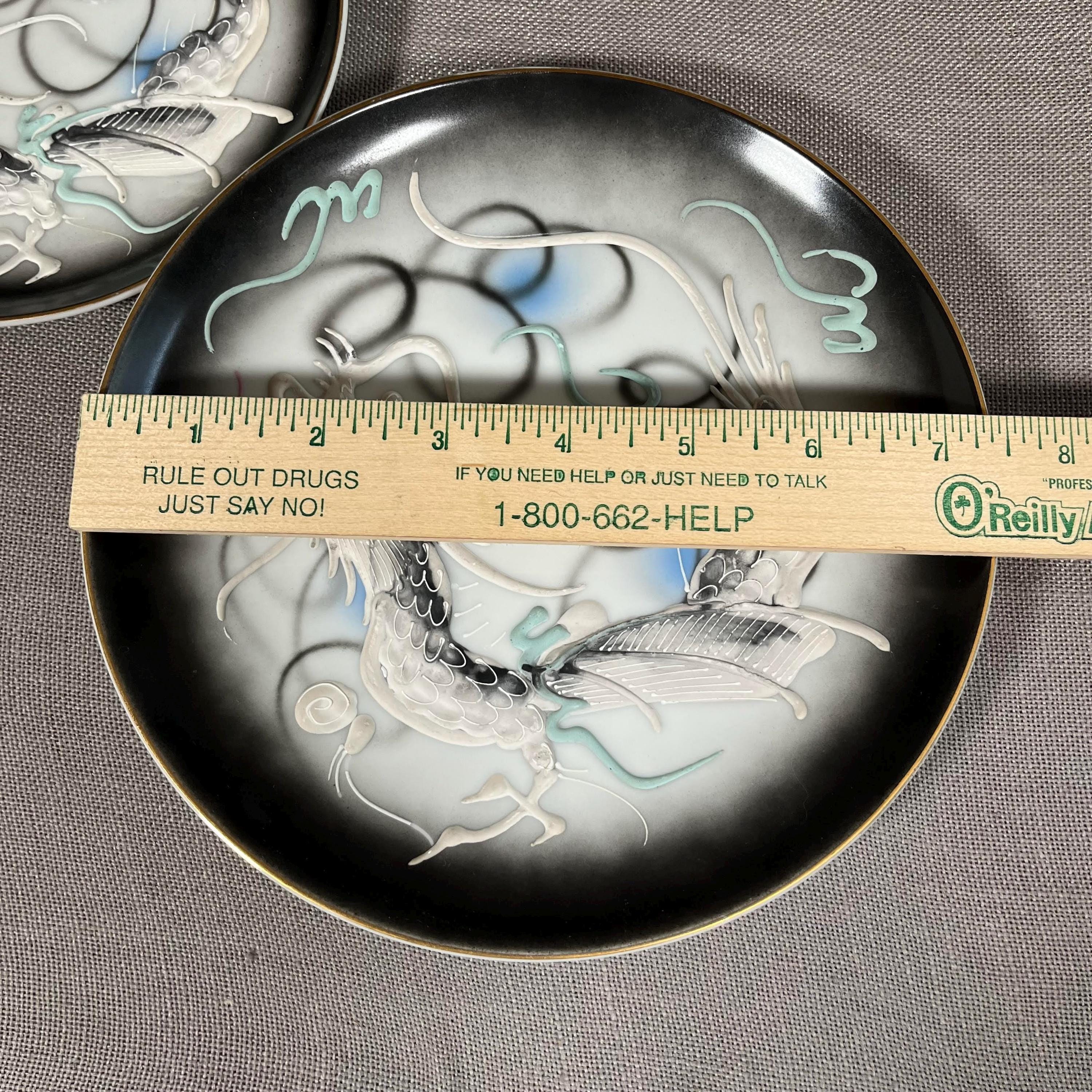Vtg Kutani Dragonware Tea Set 12 Pc Hand-painted Moriage Geisha