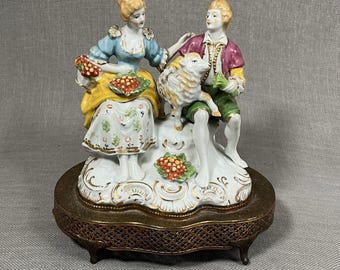 Vintage Victorian Couple by Norleans Japan | Blue and White