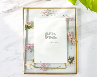 Custom Typewritten Quote Print, Personalized Wall Art, Framed, Love Note, Cotton Paper, Niche Gift