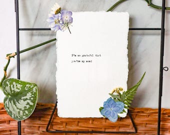 Custom Typewriter Quote Print, Black Frame, Cotton Paper