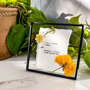 Stampa con citazione personalizzata in NERO, 4x4, supporto, carta di COTONE – Poesia o arte murale letteraria – Messaggio o poesia incorniciata a mano