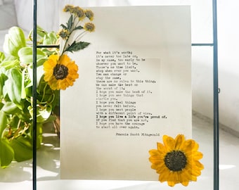 Custom Typewriter Print on Handmade Cotton Paper, Personalized Poem, Song Lyrics, Gift for bride, Wedding Vows, Eulogy, Memorial Gift