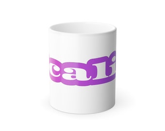 Scalia Pink and Purple Text Color Morphing Mug, 11oz