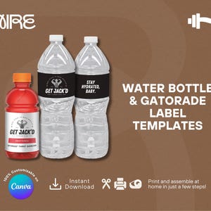 Gym Birthday Water Bottle Gatorade Labels – Custom Fitness Party - (Digital Download)