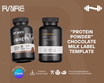 Protein Powder Label Template – Gym Birthday Party Favor (Digital Download)