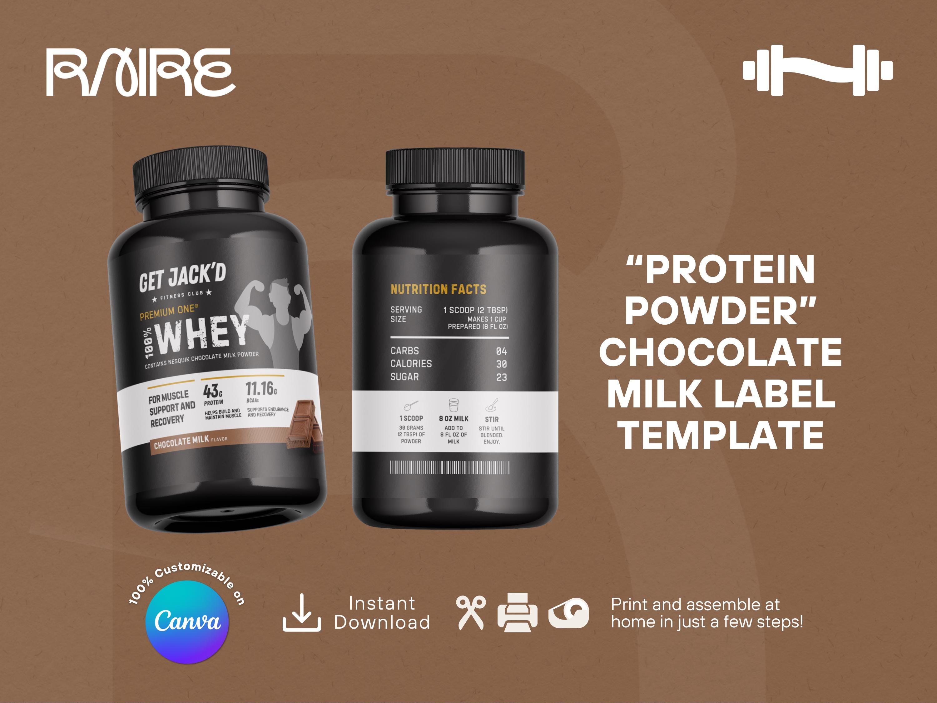 Protein Powder Label Template – Gym Birthday Party Favor (digital ...