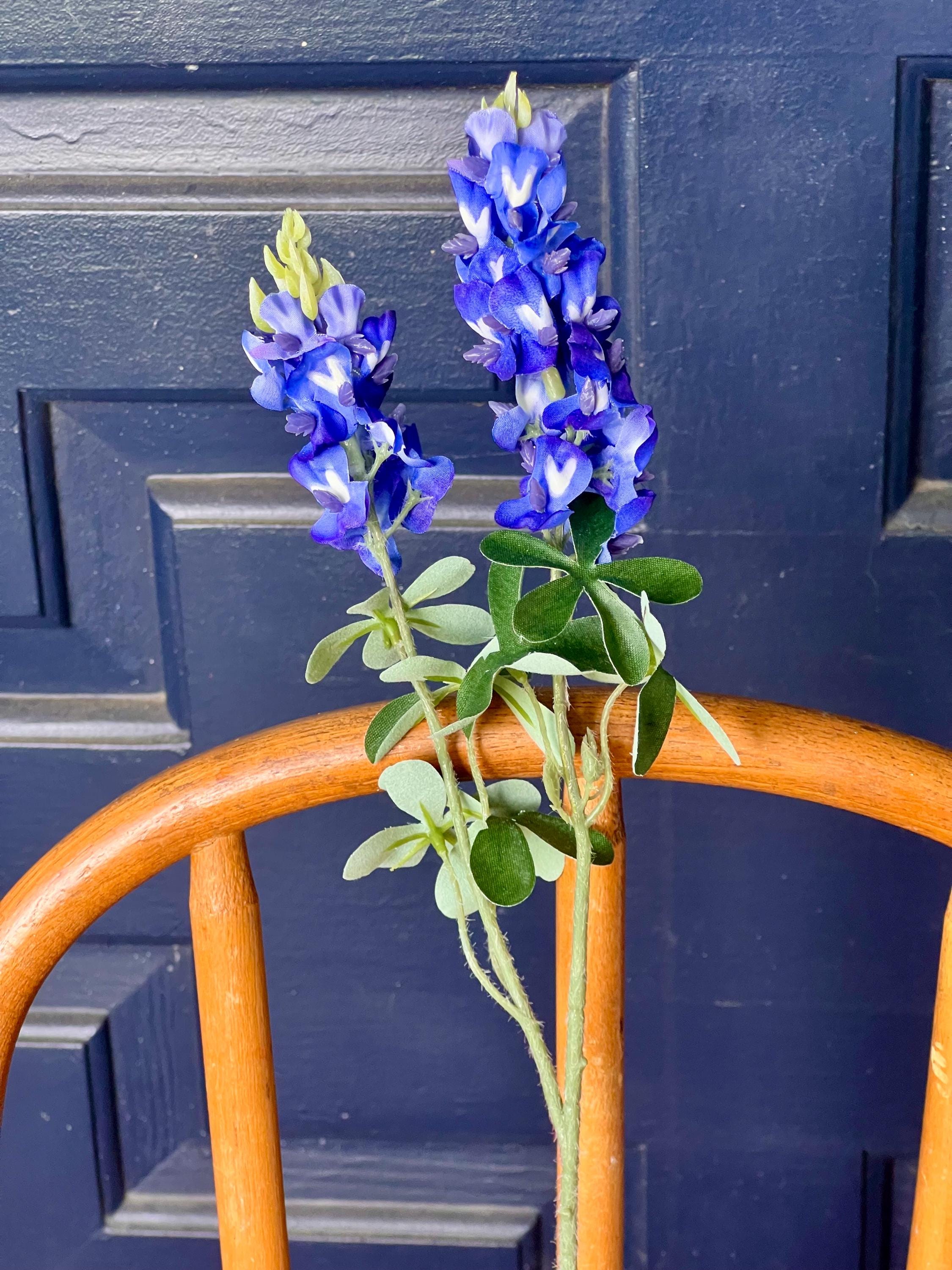 Realistic Bluebonnet Stem: 20" Faux Texas Wildflower Bouquet