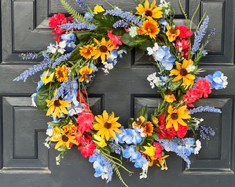 Bluebonnet Wildflower Wreath: Texas Spring Decor
