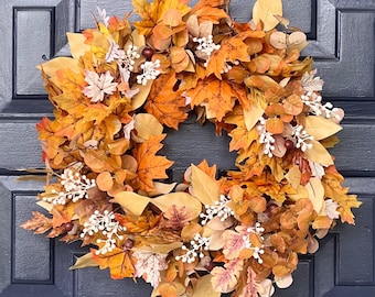 Fall hosting and Decor wreath : 22" Harvest Decor