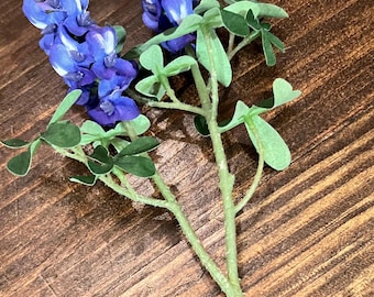 Faux Bluebonnet Stem: 14&quot; Realistic Texas Wildflower