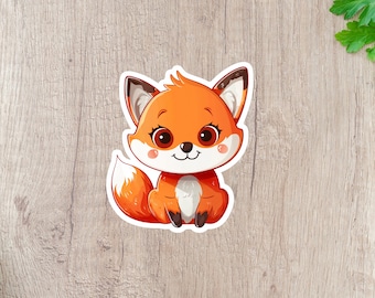Cute Fox Sticker |  Fox Vinyl Sticker | Kawaii Sticker | Laptop, Water bottle, Planner, Tumbler Decal | Kid Gifts
