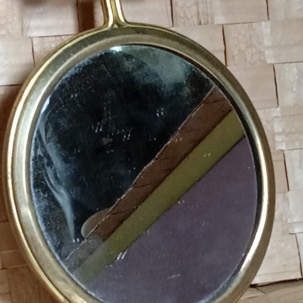 Double miroir ancien vintage doré