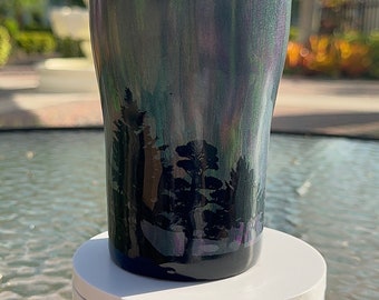Custom Glow in the Dark Northern Lights Tumbler!