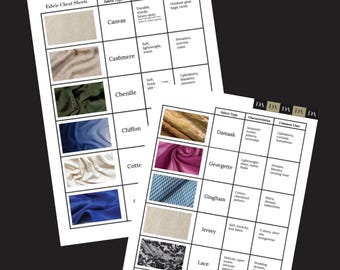 Fabric Cheat Sheet PDF – 8 pages long Quick Reference Guide for Sewing & Fashion Design